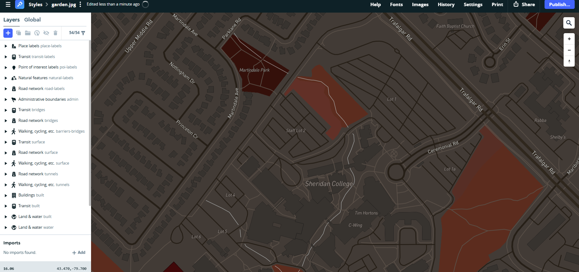 Using colours from the garden image, I focused the colours to be more brown. The colours were sourced from the area behind the sign.