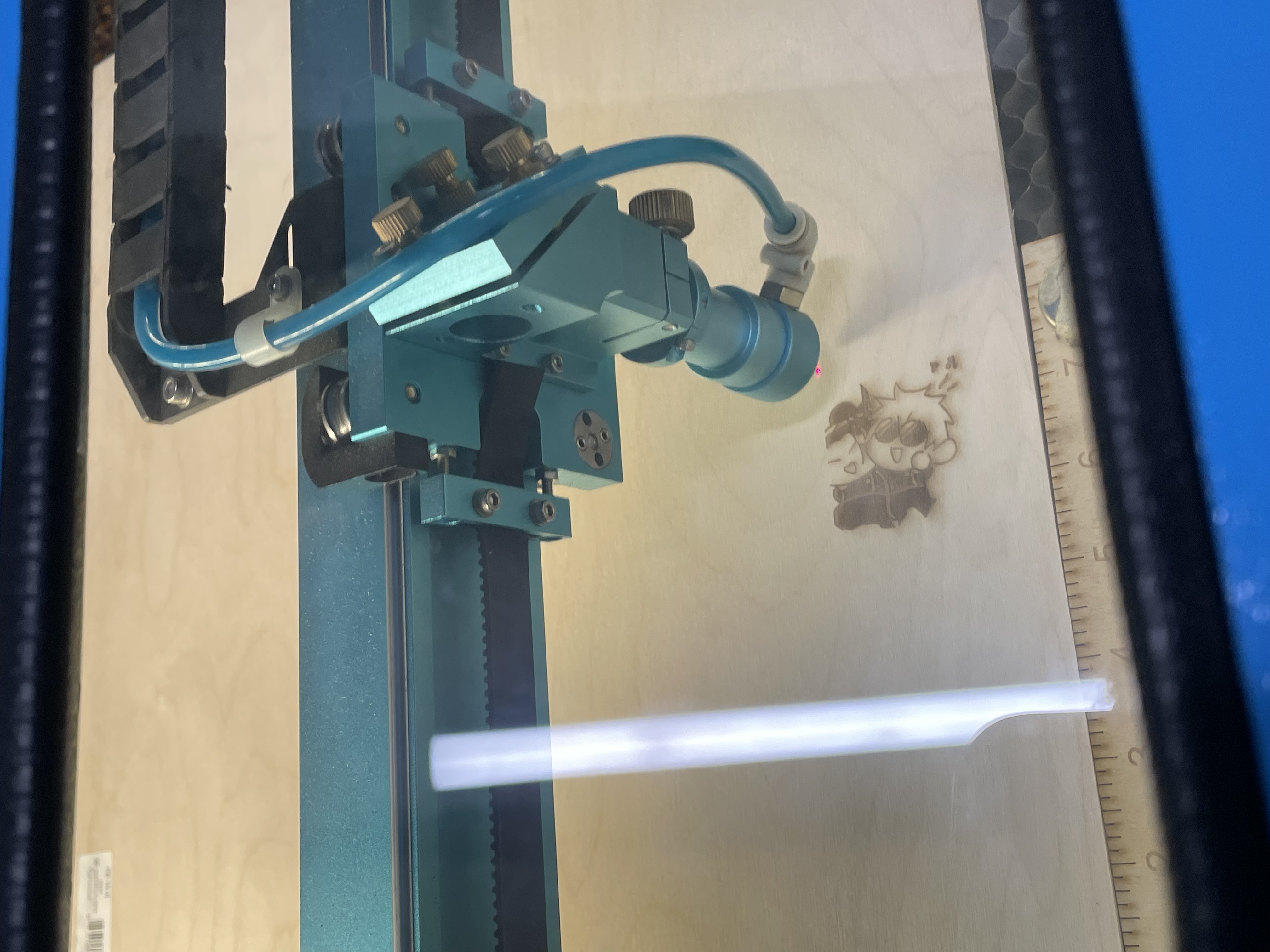 The first design the machine began working on was the bottom design. It bagan going side to side starting from the bottom going up.