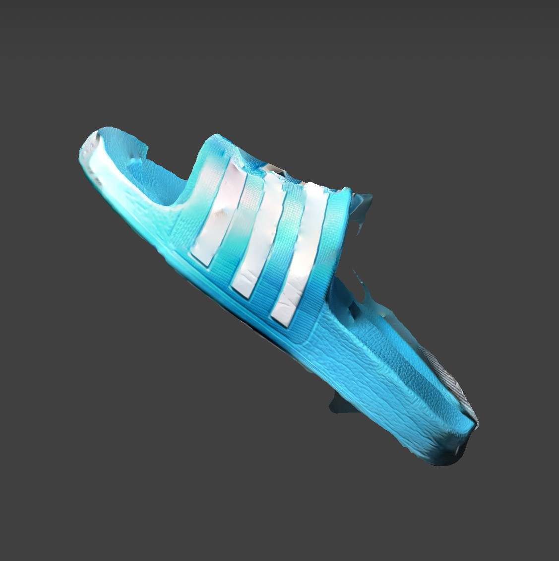 I tried scanning the slipper again and hung it this time (as shown in the tutorial video with the shoe).