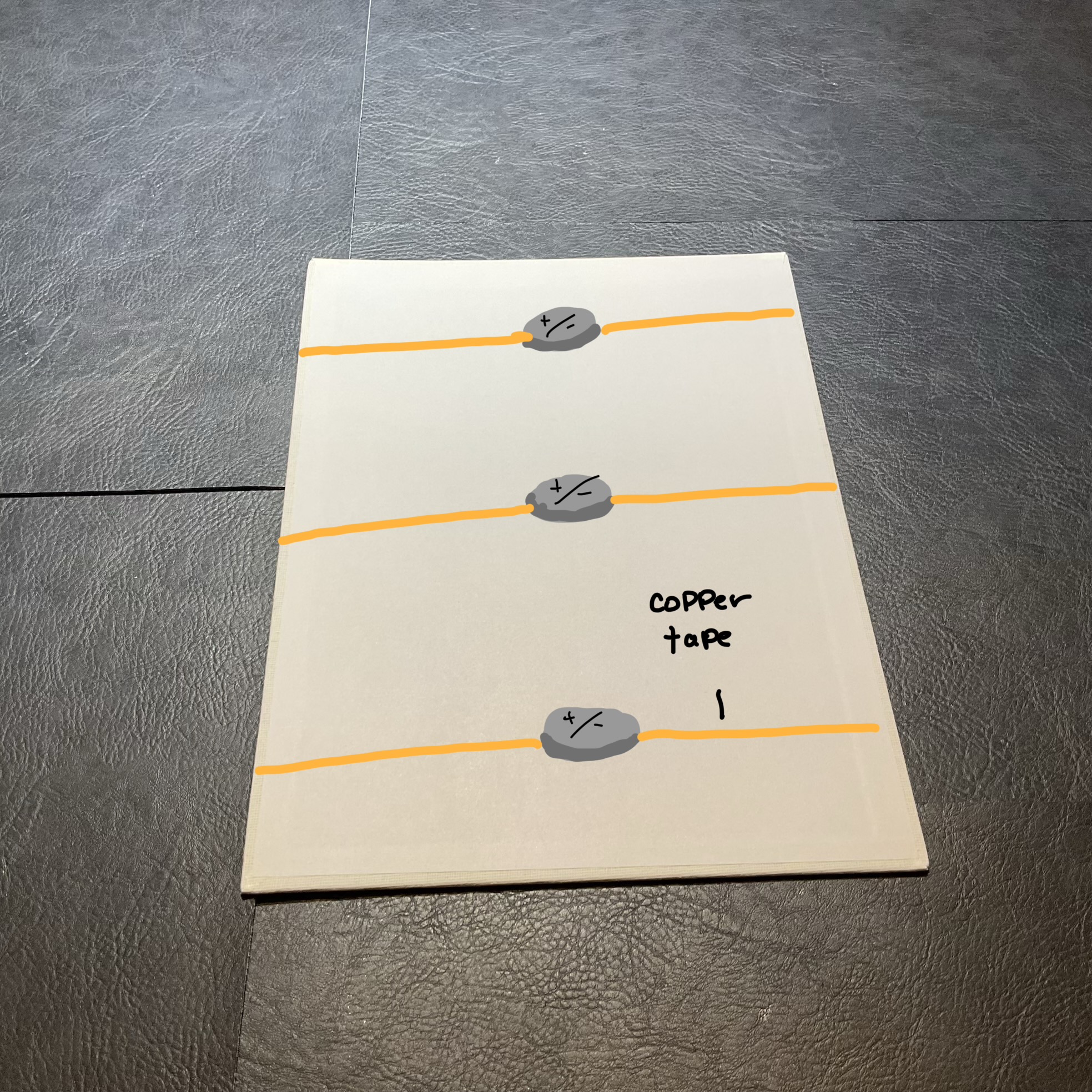 The back of the canvas would contain the power source. This is hidden to not disrupt the visuals at the front.