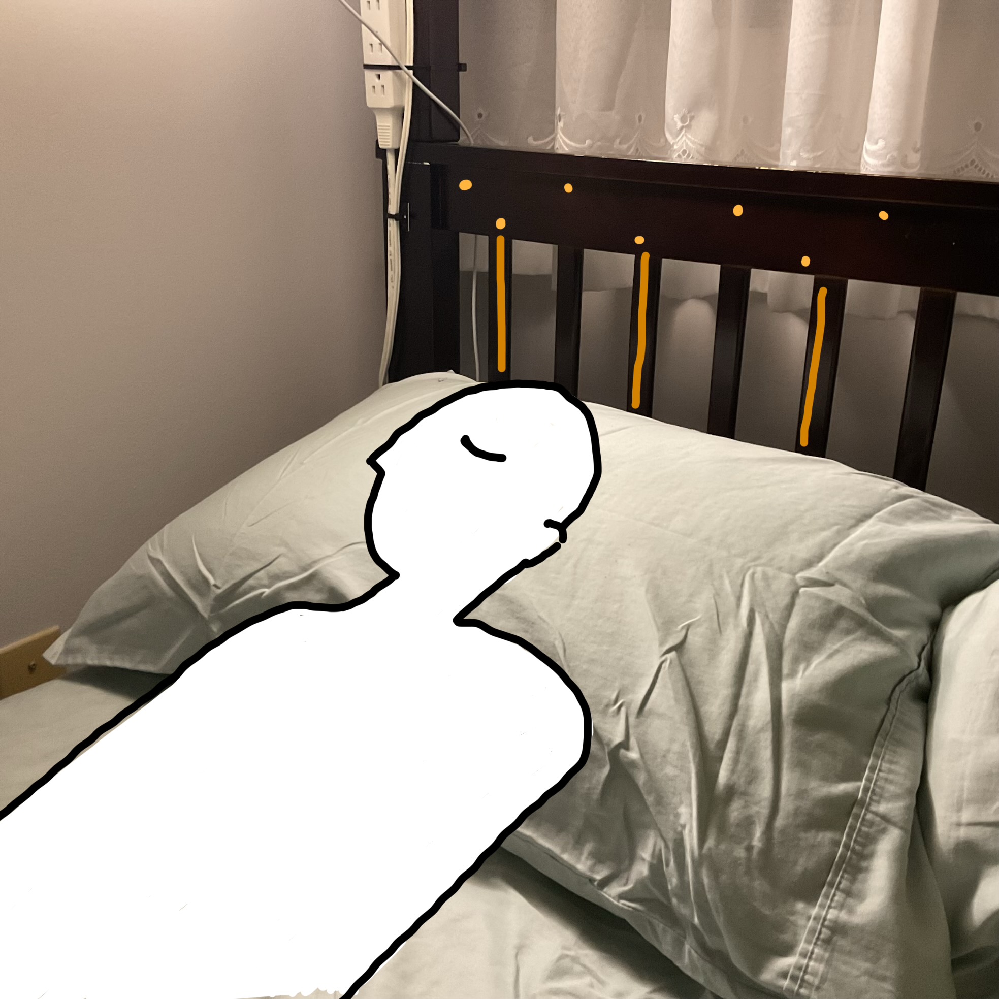 Rough visuals of the lights working if they were incorperated on the headboard.